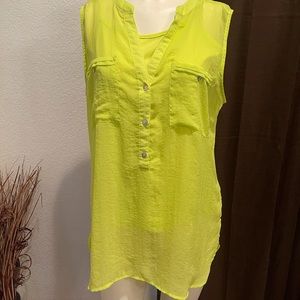 APT. 9 Green Sheer Blouse with Cami